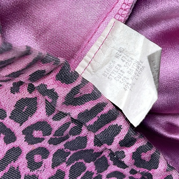 Vintage Pink Cheetah Print Wide Leg High Waist Pants - Picture 5 of 9